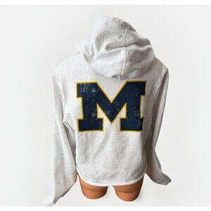 League University Of Michigan Hooded Boxy Sweatshirt Size L Women’s